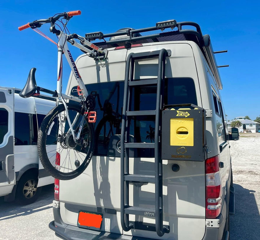 Bike-Hook bicycle rear door storage with ladder rack system