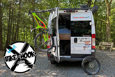 1 bicycle on a van rear door storage - bike hook