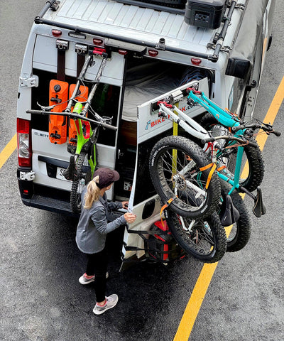 easy rear door access with Bike-Hooks van rear door bicycle storage