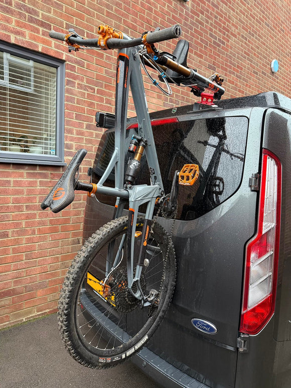 Ford Transit custom with 1up bike rack on rear door