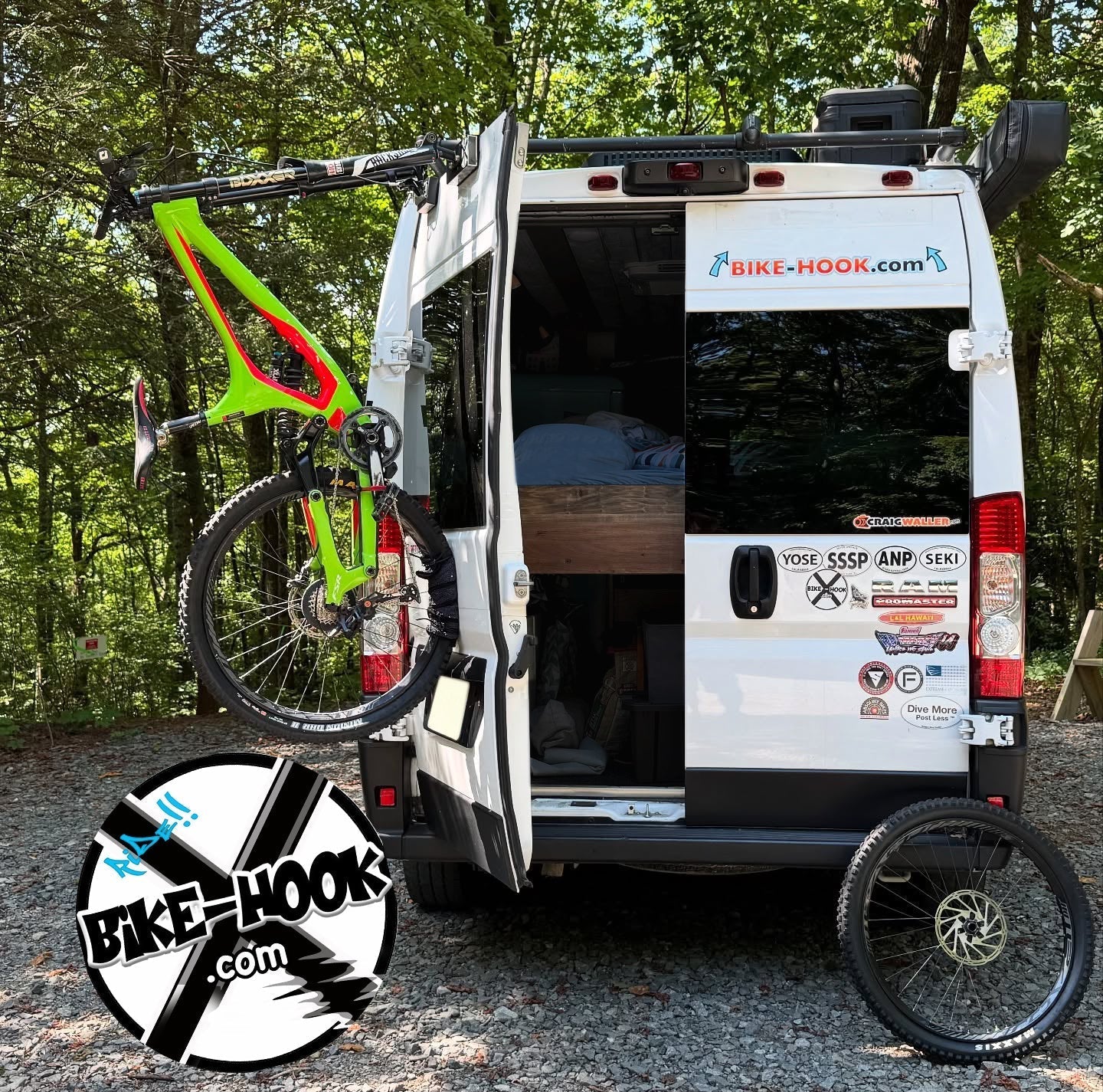 easy load no drill rear door bicycle rack for camper vans Bike Hook
