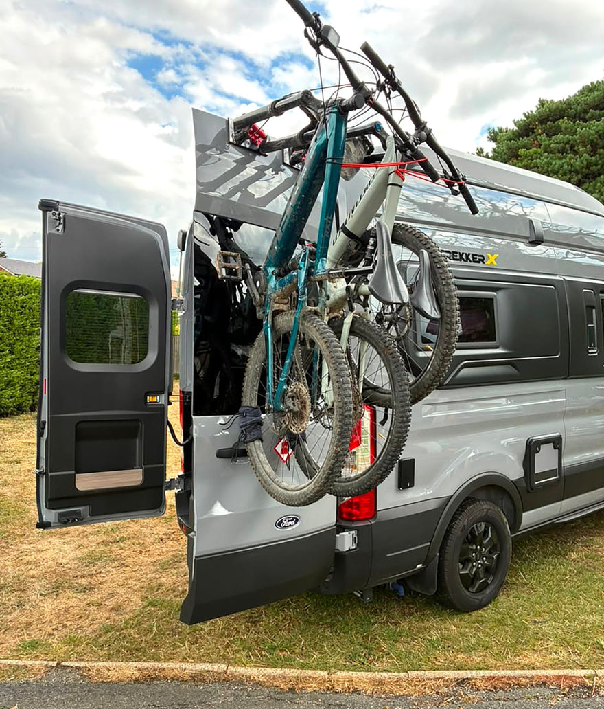 2 bikes on a campervan rear door Bike-Hook
