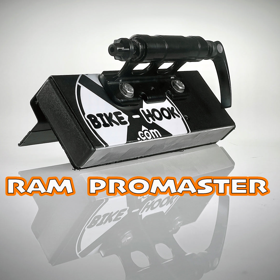 RAM ProMaster  Bike-Hook fork-mount rear door bike rack for secure storage.