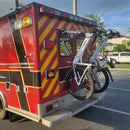 Bike-Hook rear door bike rack installed for easy ambulance bike transportation 
