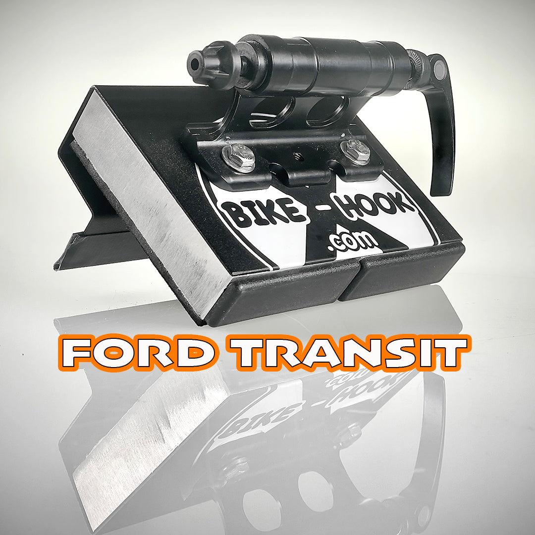 Bike-Hook front fork-mounting bicycle mount for Ford Transit campervans 
