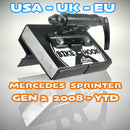 Fork-mount rear door bike rack for Mercedes Sprinter campervans. Quick install, rugged build—perfect for van life and off-grid biking.

