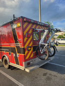 Ambulance Emergency camper van with 2 bicycles rack rear door mounted