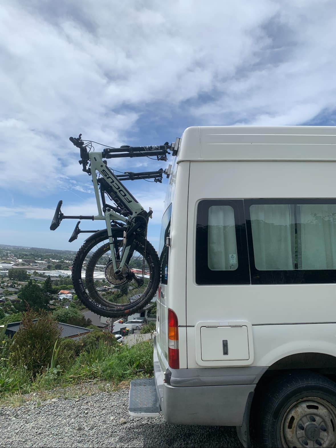 New Zealand Ford transit bicycle rear door mount